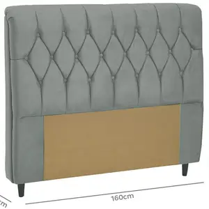 Cabeceira Queen Size Padded Suede Fobuê Movelary Istanbul Grafite 6 MAIN SALES HEADS - №1