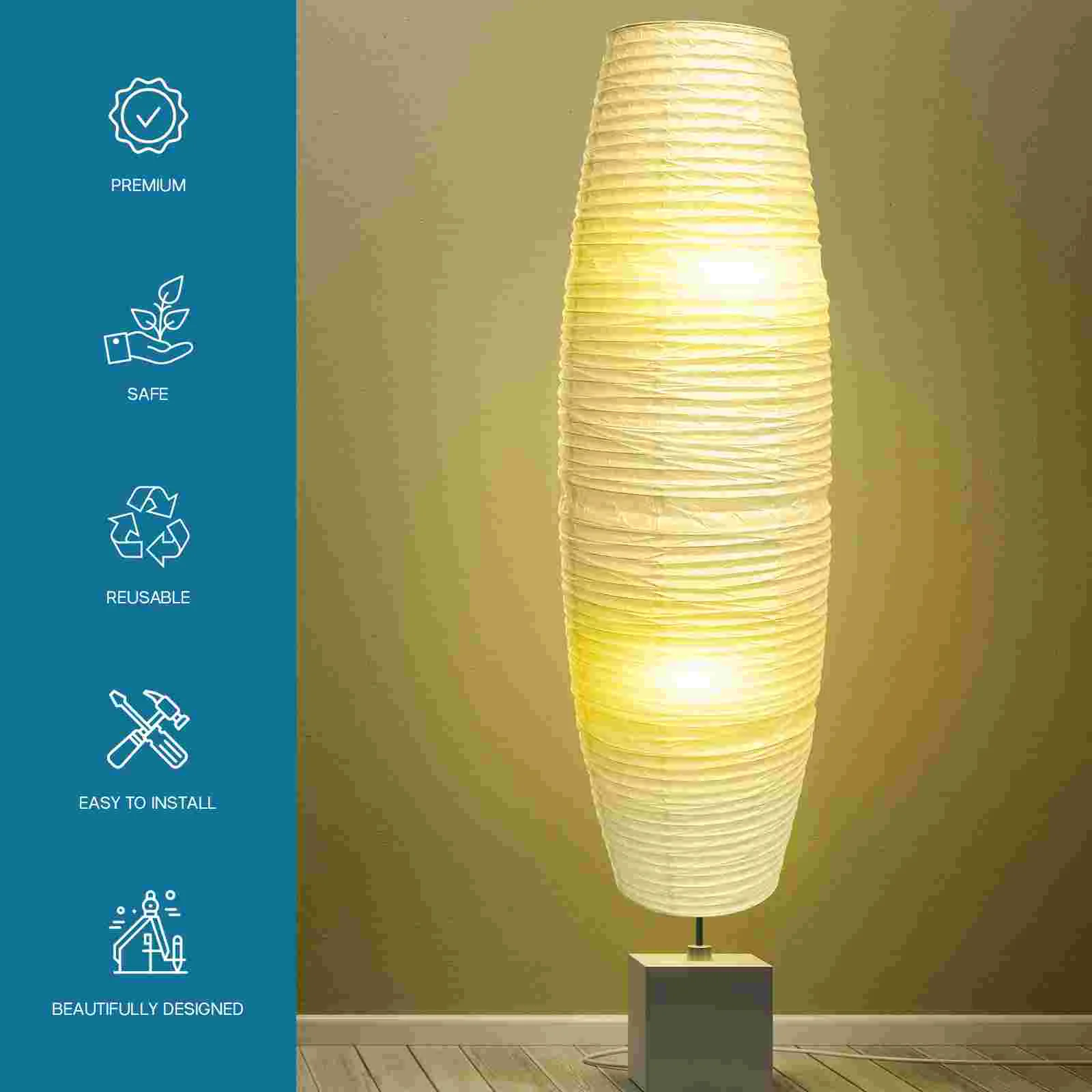 LED กระดาษแนวตั้งโคมไฟตกแต่งบ้านคราบ Squelch Swirl Multi ตกแต่งชั้น Light Cover
