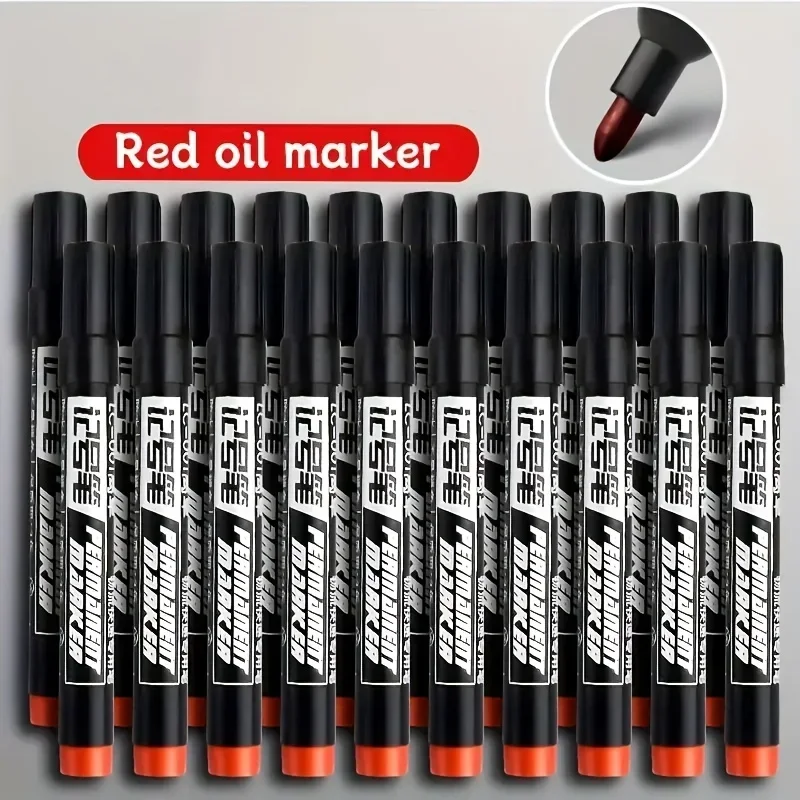 قلم تحديد دائم كبير، 30 عبوة، حبر أسود مقاوم للماء، لوازم فنية ومكتبية سريعة الجفاف تعتمد على الزيت