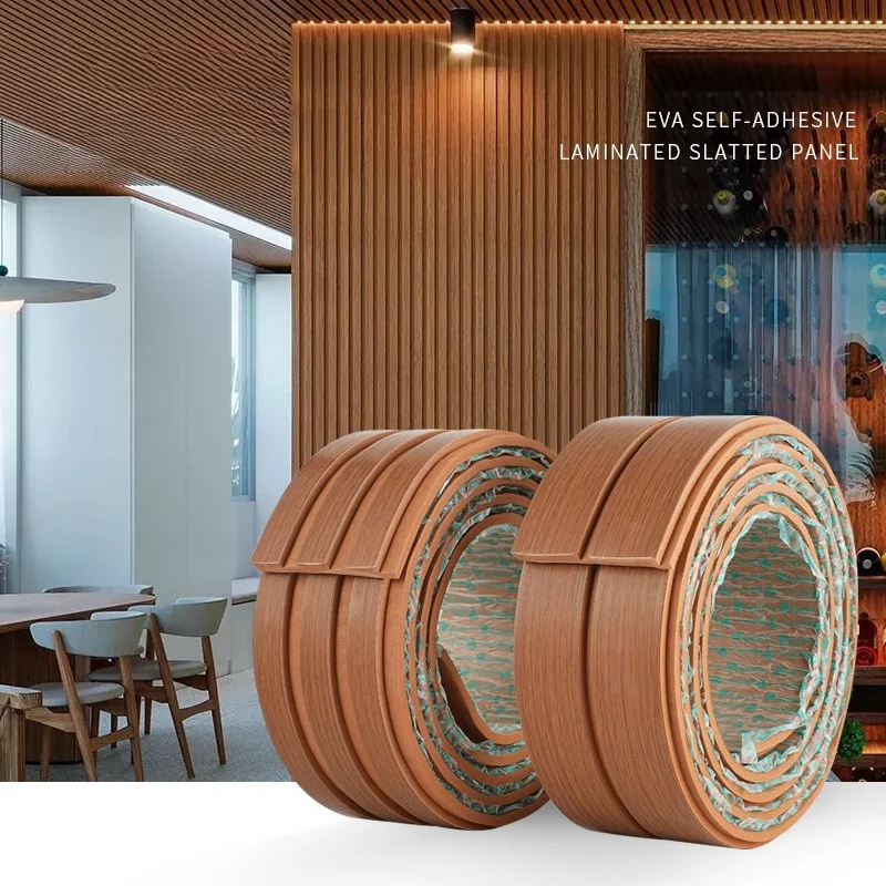 3M/5M 3D Grille Panel Self‑Adhesive Wall Wood Grain Decorative Sticker EVA Anti‑Collision Sound Insulation Wall Flexible Border