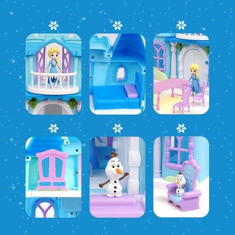 Frozen Elsa Olaf animation peripheral creative cartoon simulation castle building scene children's play house toy holiday gift