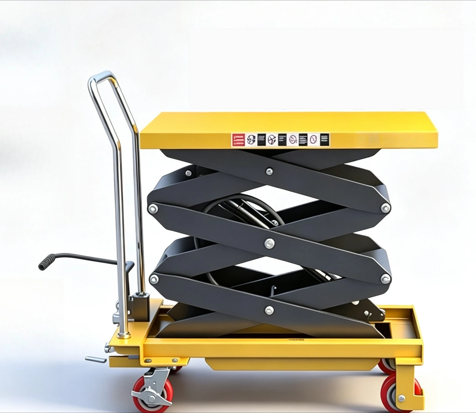 Hydraulic Scissor Lift Table Cart Manual Mobile Platform Truck  Loading Unloading Trolley Height Adjustable Warehouse Equipment