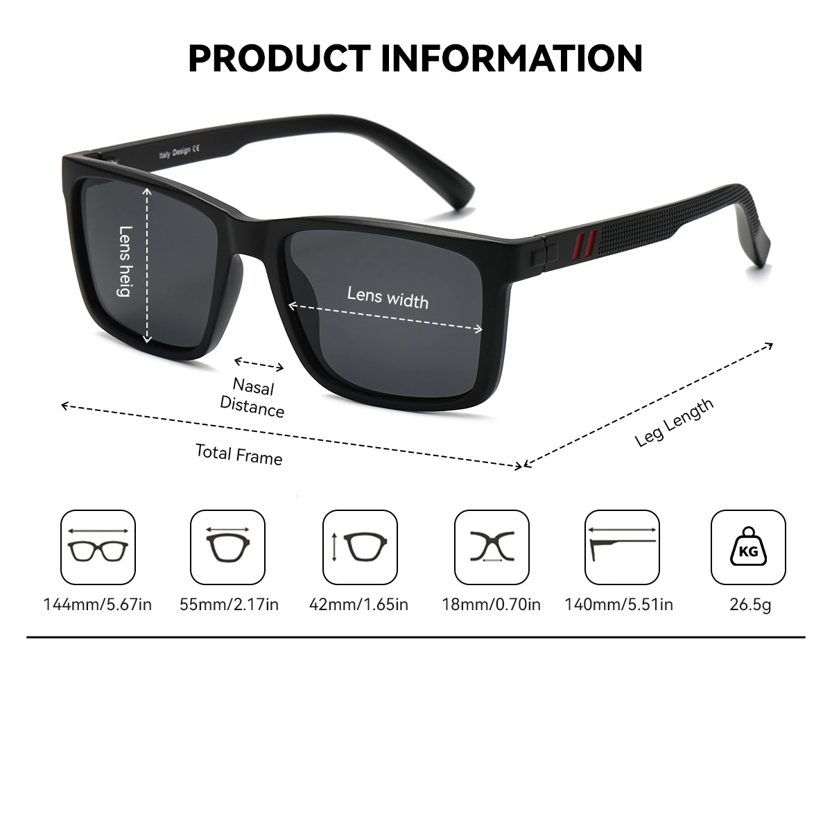 BARCUR Men's Square Polarized Sunglasses Anti-Glare UV400 for Driving & Outdoor Activities