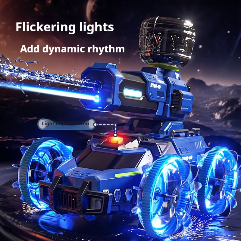 Amphibious Remote Control Car 4WD Waterproof RC Stunt Car Water Spray All Terrain Off-Road Kids Boys Toy Birthday Gift