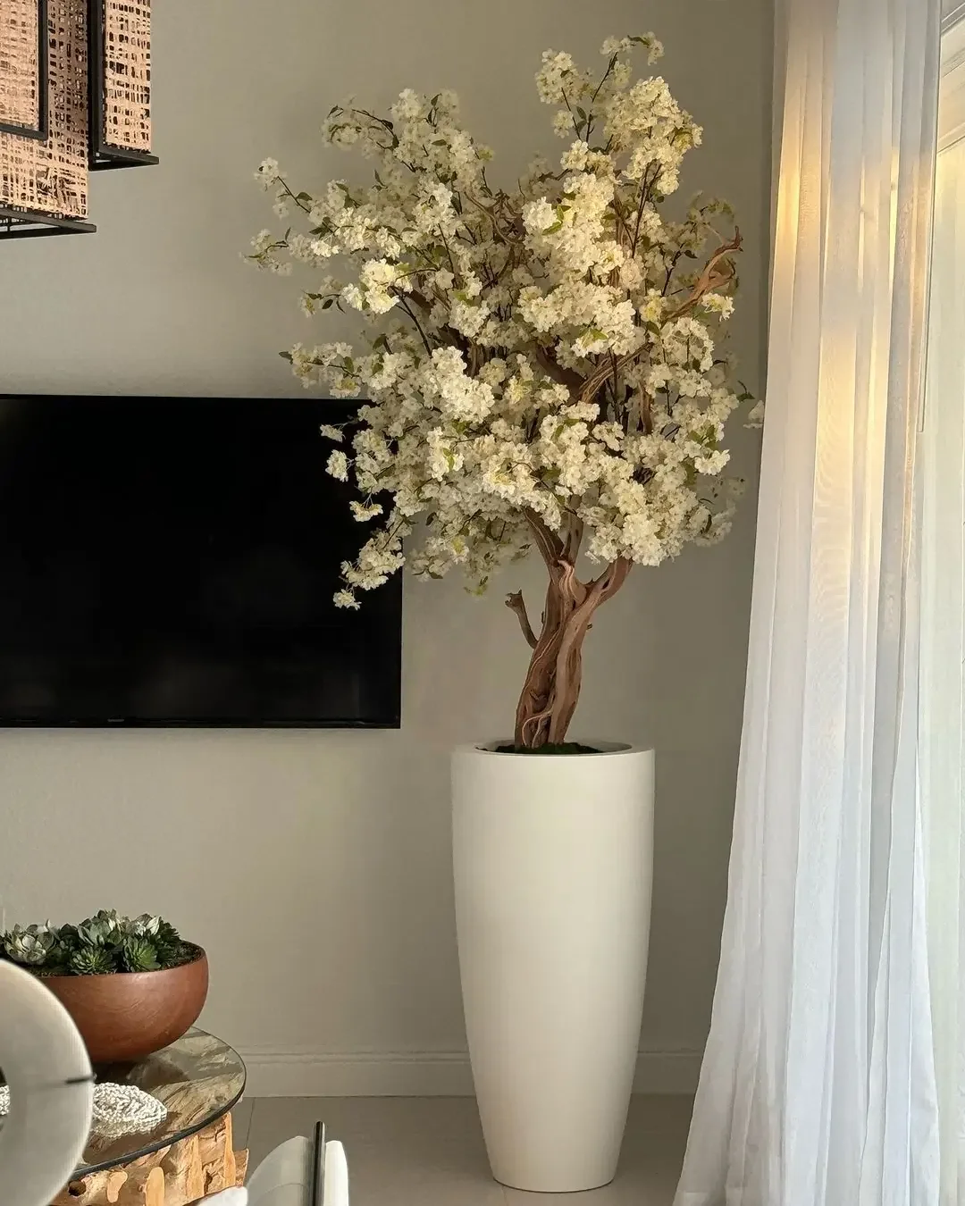 Latest Hot Sale Custom Made Pink White Artificial Cherry Blossom Tree for Home Indoor Decor