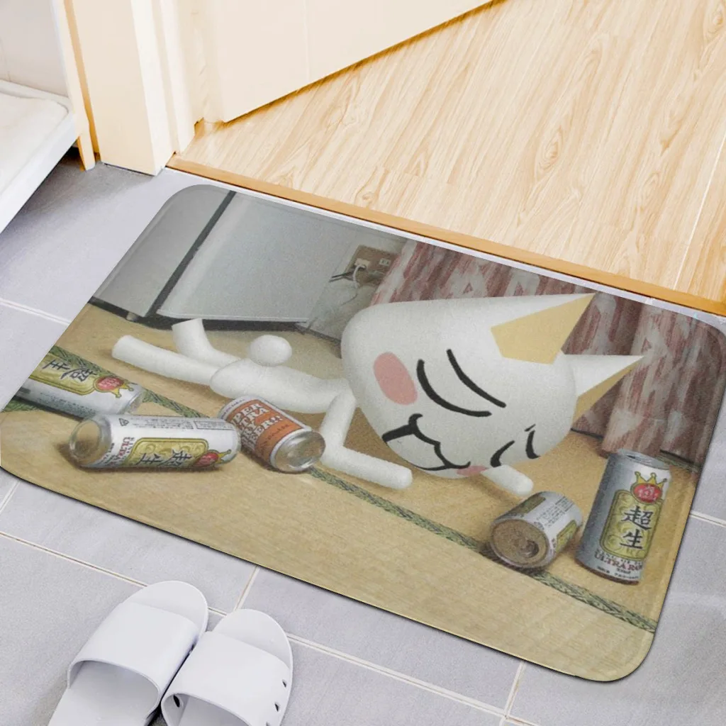 Inoue Toro Cute Cat Living Room Rug Carpet Flannel Slip Mat Decor Aesthetic Dressing