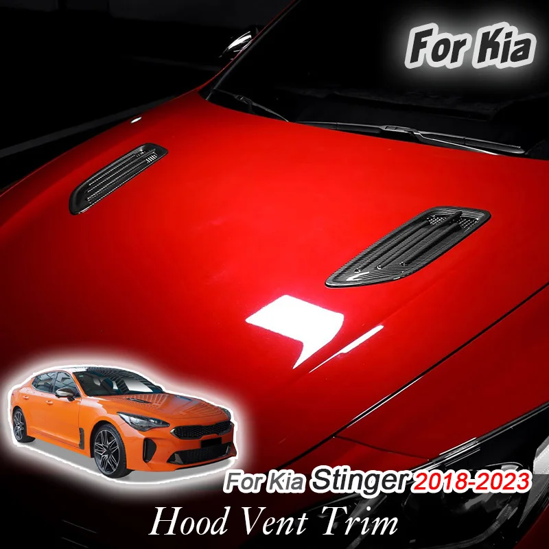 

Для Kia Stinger 2018 2019 2020 2021 2022 2023 ABS передний капот автомобиля, вентиляционная накладка, декоративная наклейка, комплект аксессуаров