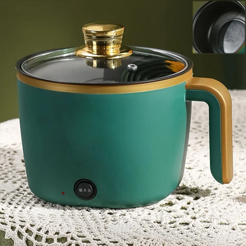 Mini Rice Cooker 1.7L Small Electric Pot Multi Use Non Stick Ramen Cooking Steamer For 1-2 Person Portable Kitchen