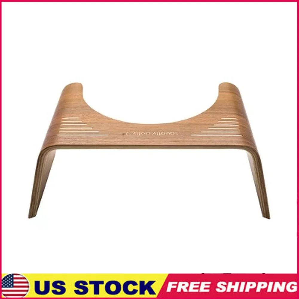 

Ergonomic Teak Toilet Stool Adult Use No Assembly 250lb Capacity Modern Design Health Benefits Natural Squat Alignment