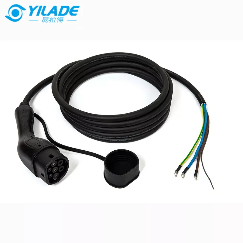 YILADE 32A 22KW EV Charger Plug Type2 Cable 1 Phase or 3 Phase Charging Station 16A 32A IEC62196-2 Cord for Electric Vehicle