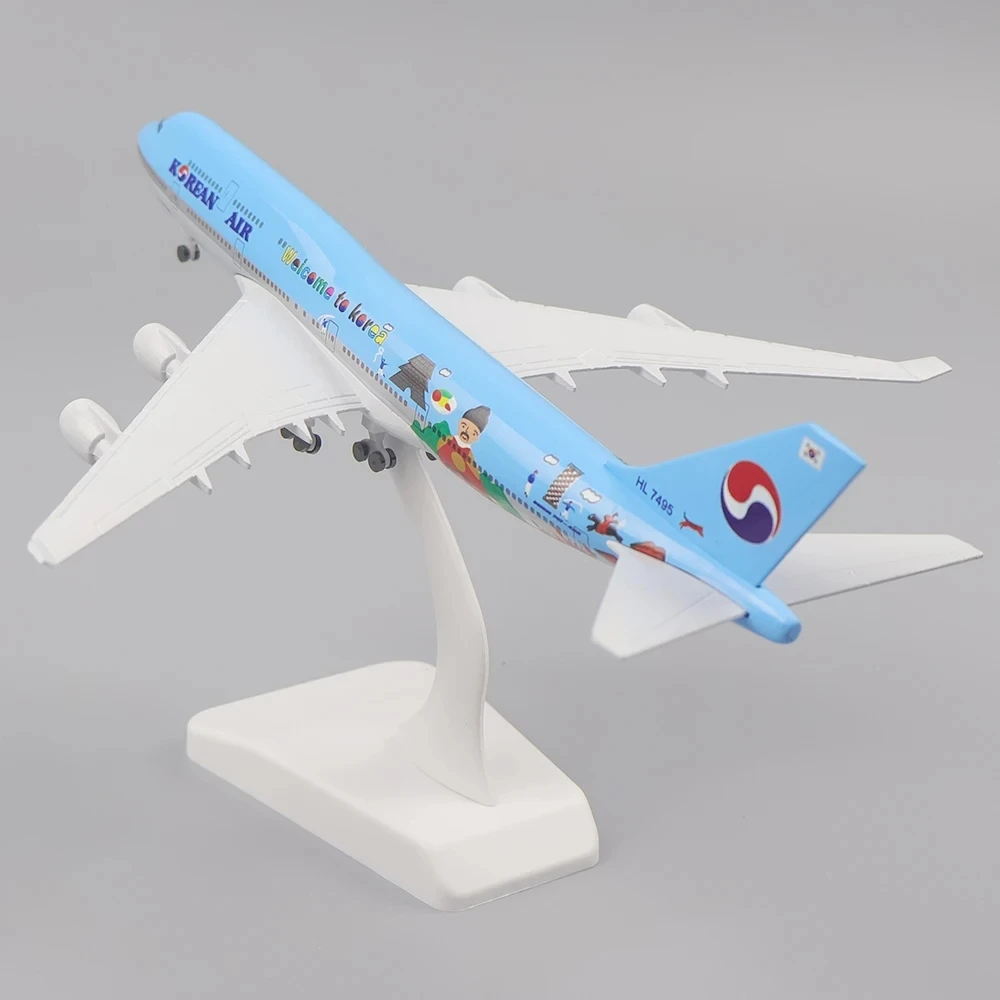 20cm 1:400 Metal Aircraft Model Korea B747 Metal Replica Alloy Material With Landing Gear Ornament Children\'s Toys Birthday Gift