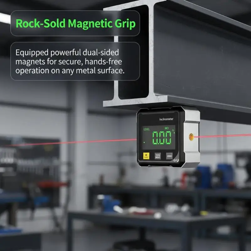 Accurate Measurement Four Sided Magnetic Suction Laser Tilt Angle Box Level for Home Improvement and Alignment TasksHot Sale