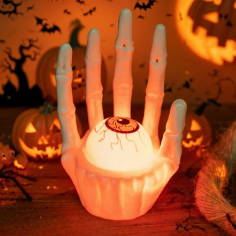 1-5PCS Ghost Hand Pumpkin Light Halloween Table Decor Accessories for Haunted House Scene and Festive Atmosphere