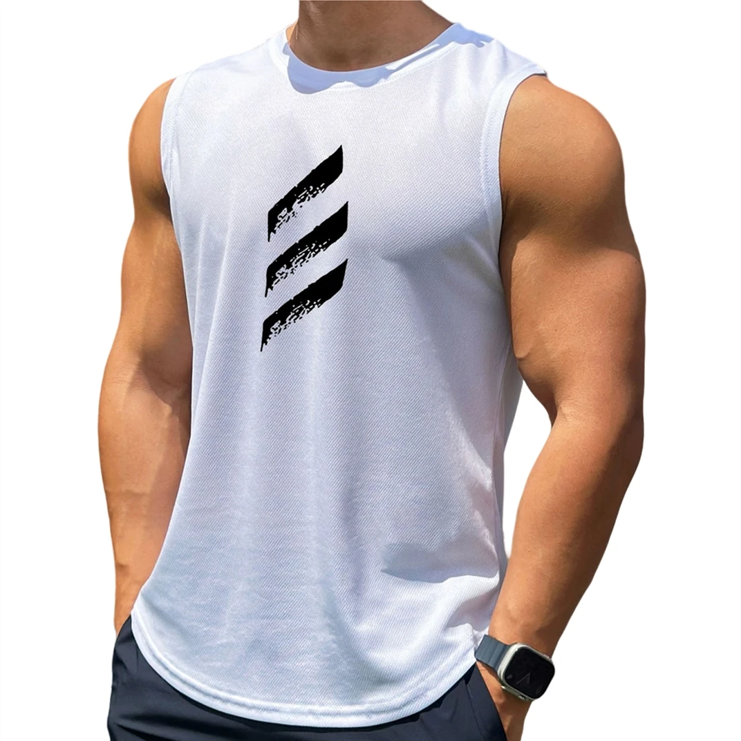 Summer New Trend Quick Dry Bodybuilding Tank Top Men  Fitness Sleeveless Shirt Male Casual Singlet Vest Summer Training Clothing