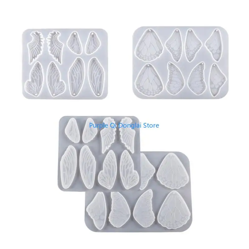 L21E Wing-shaped Earring Silicone Molds Epoxy Resin Mold DIY Resin Pendant Jewelry Keychain Crafts Making Tool Non-stick