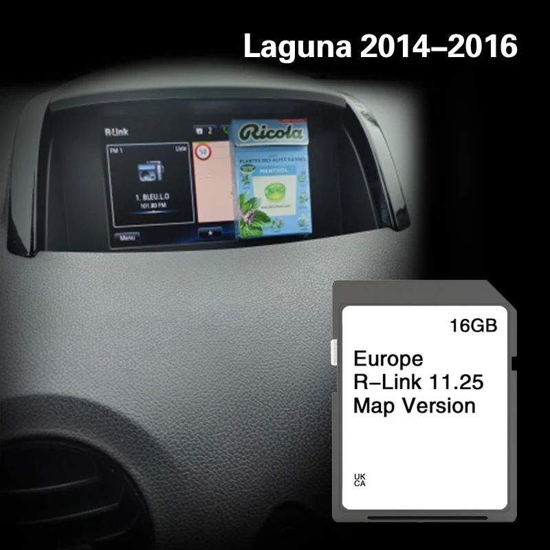 R-LINK for Renault Laguna 2014-2016 Europe UA Croatia Denmark Sat Nav New Update Version System SD Card