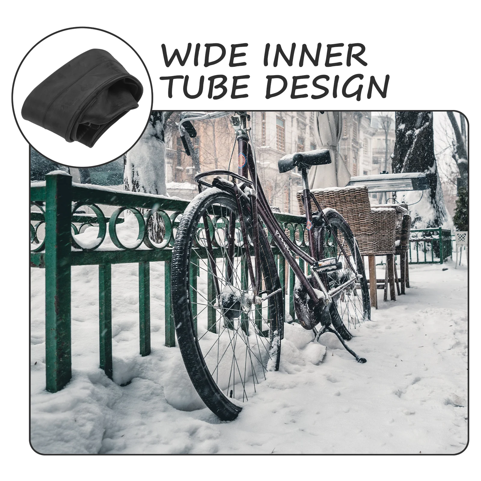 Bike Inner Tube Professional Cycling Replacement Wear-Resistant Shock-Absorption Butyl Rubber Practical Durable Long-Use Stable