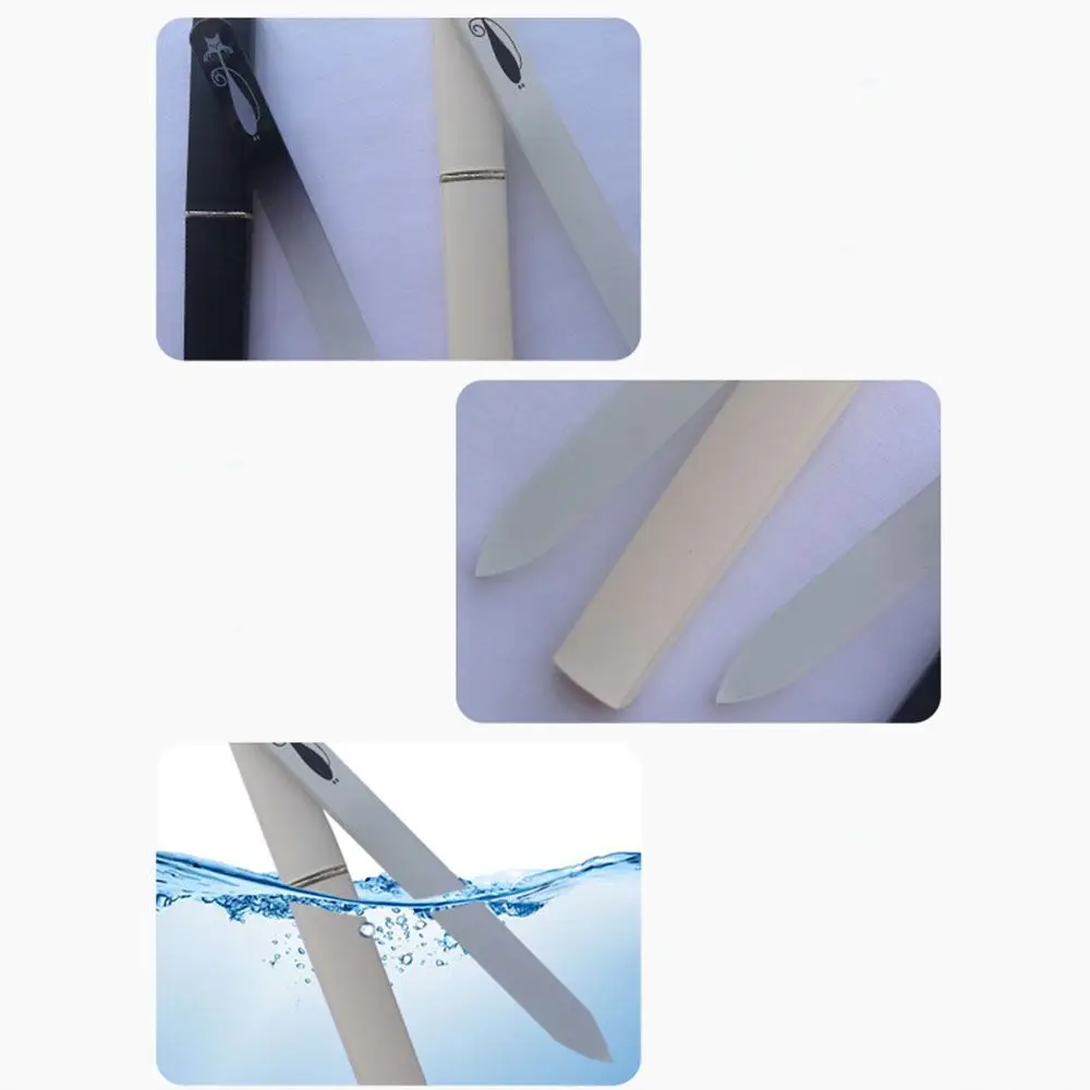 Preto profissional gato padrão ferramentas de beleza flutuador vidro arte do prego buffer arquivos ferramentas do prego arquivo com caso dispositivo manicure