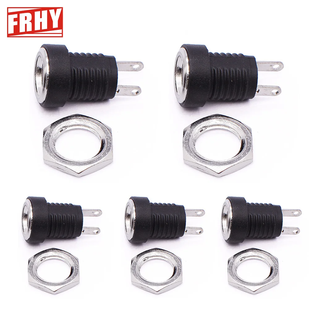 5-Pack High-Quality DC Power Jack, Panel Mount, 5.5x2.1&2.5mm Female,Ideal for DIY Projects, Reliable Power Socket Solution