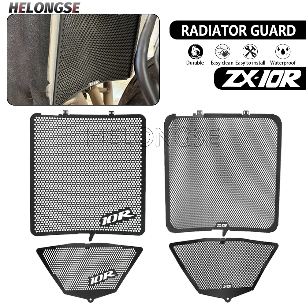 HELONGSE For Kawasaki ZX-10RR ZX-10R ZX10R SE 2011-2020 2019 ZX10RR Radiator Guard And Oil Cooler Guard Set Cover Protector