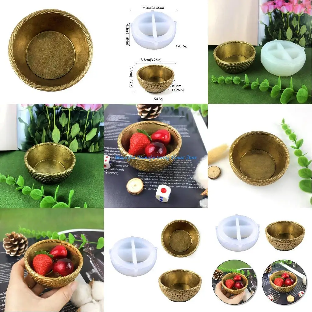 

E56A Pattern Bowl Cup Storage Box Mold Ornament Resin Basket Silicone Mold