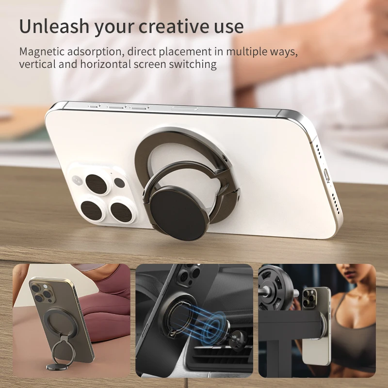 Магнитный держатель для телефона QGHAPPY 3-го поколения, магнитная розетка для кольца на палец для держателя кольца Magsafe для iPhone 17, 16,15, 14, 13, 12