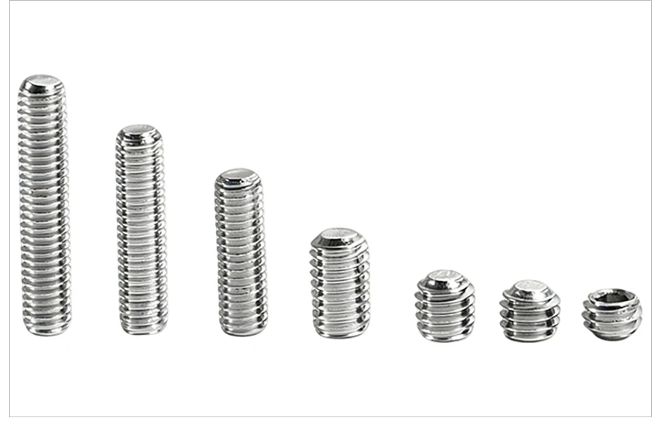 DIN913 304 Edelstahl A2-70 Innensechskant-Flachkopfschrauben, Inbusschrauben ohne Kopf, M1.6 M2 M2.5 M3 M4 M5 M6 M8 M10 – Detail 8