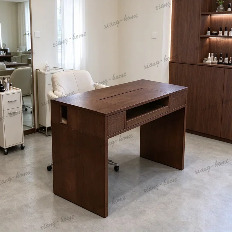 Factory Direct Japanese Design Nail Table Retro Storage Aesthetic Premium Nail Table High Quality With Drawers Mesa Manicura Fur