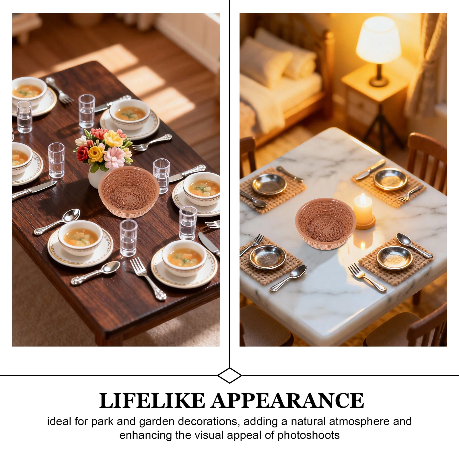 Plateau alimentaire Miniature en résine, 26 pièces, accessoires de cuisine pour aménagement de scène de maison de poupée, décor de jeu de simulation réaliste, petit service