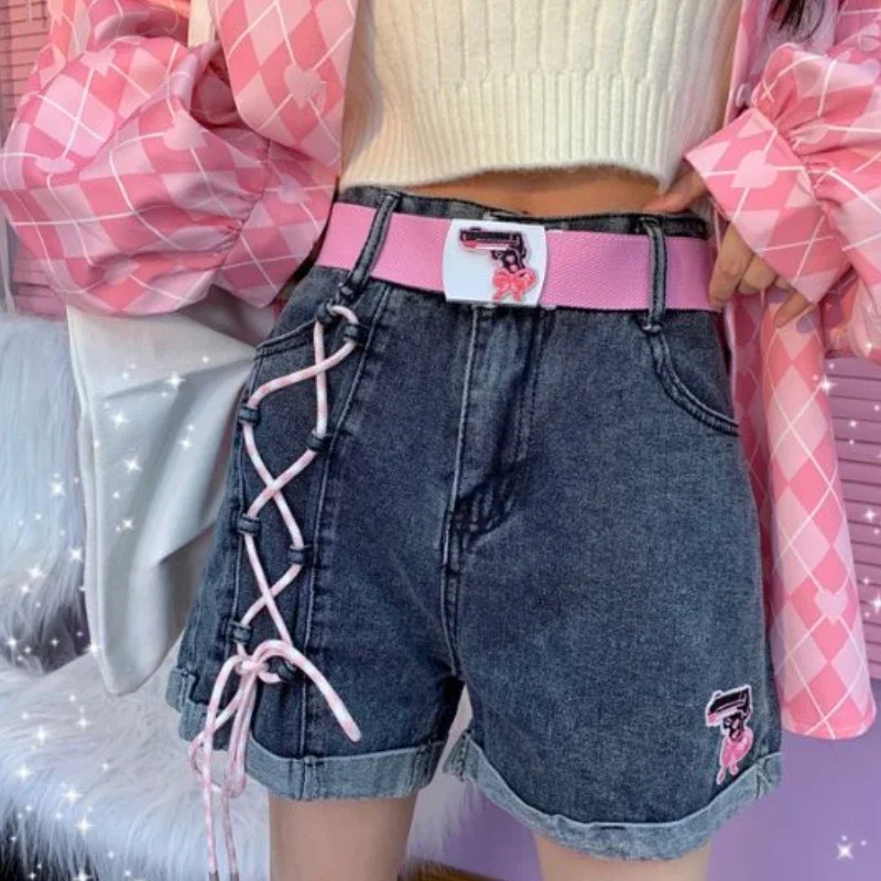 

Embroidery High Waist Female Short Jeans Pants Harajuku Fashion Trend 2025 Stretchy Cheap Flowy Normal Kpop Women's Denim Shorts