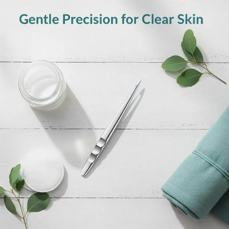Professional High-Precision Tweezers For Eyebrows Facial Hair And Ingrown Hair Removal For Women And Men Stainless Steel Clip
