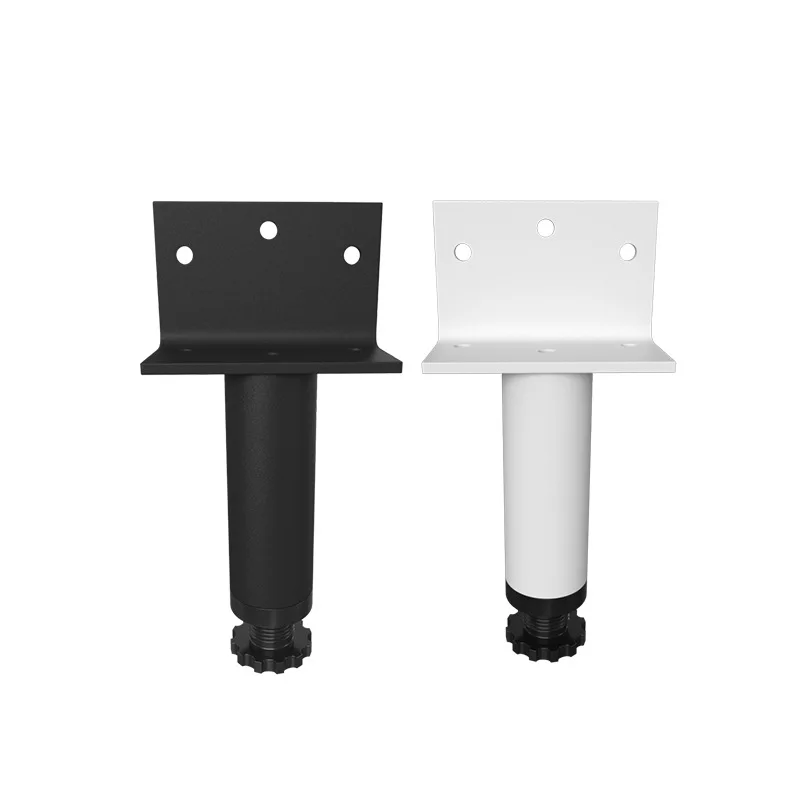 Adjustable Metal Furniture Legs - Polished Finish, Round Shape, Bottom Adjustable for Sofa & Cabinet Stability, No Power Needed