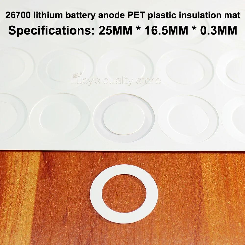 

100pcs/lot 26700 Lithium Battery PET Plastic Positive Hollow Insulation Gasket 26650 Surface Mat Meson Hollow Gasket