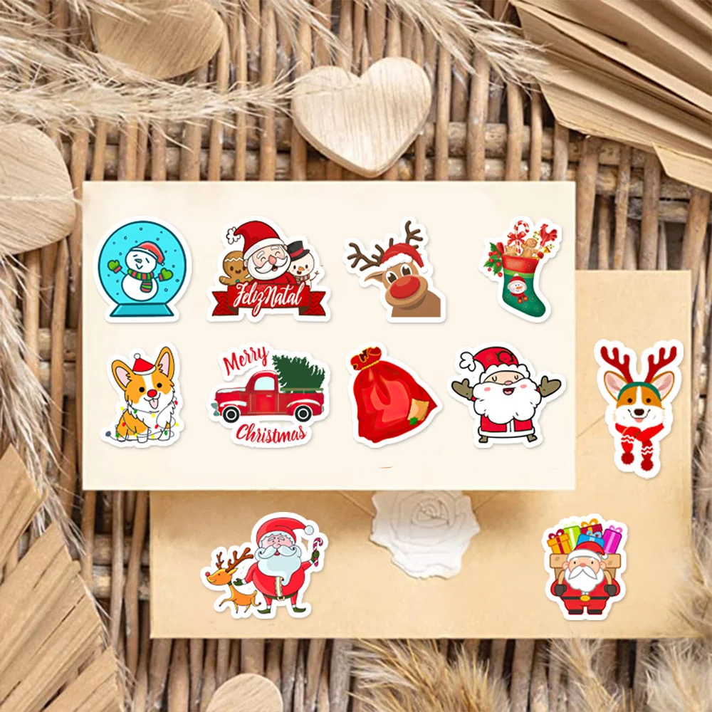 50PCS Christmas Series Holiday Decoration Graffiti Stickers DIY Phone Case Laptop Tablet Toy Stickers