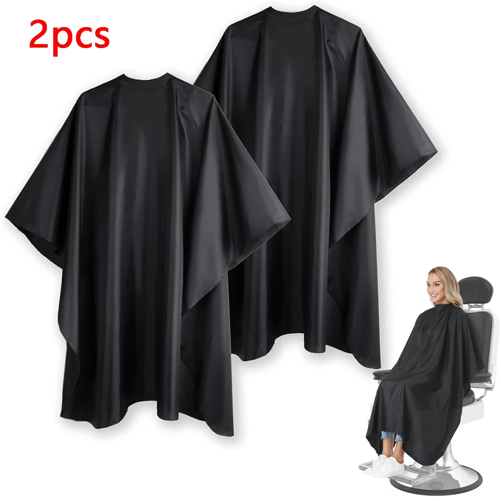 2pcs Professional Barber Cape Hair Cutting Cape Waterproof Silicone Collar Transparent Anti Static Salon Cape Eagle Shawl Style