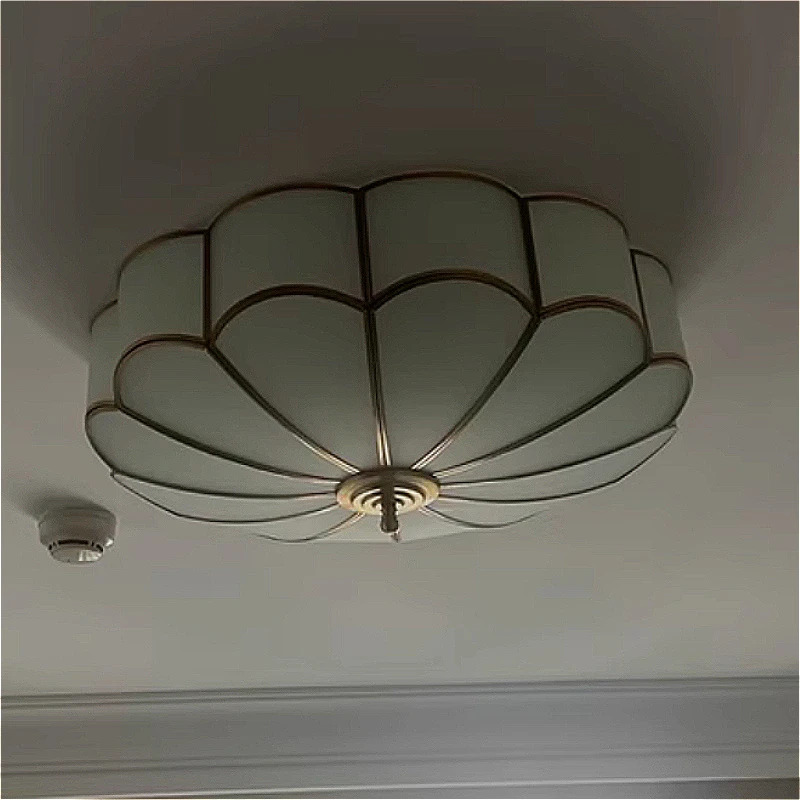 2026 All-copper American-style Minimalist LED Ceiling Lamp for Modern Study Room; Round European-style Dining Room Lamp