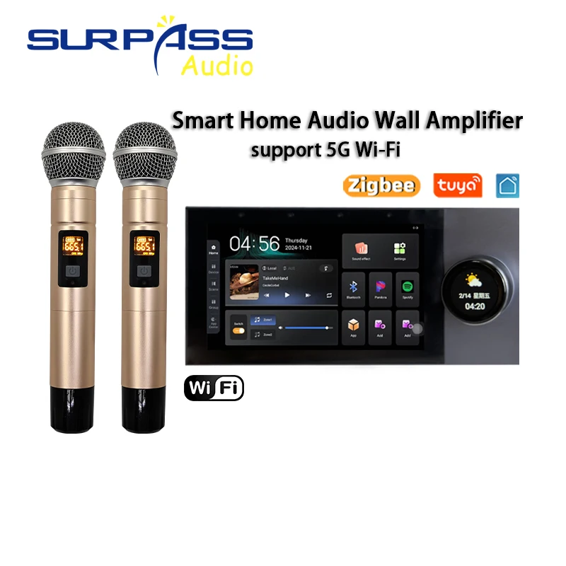 Smart Home  5GWifi Bluetooth 7inch IPS Touch Screen Android 11 System with RS485 Port Smart Home Control Wall Mounted Amplifier
