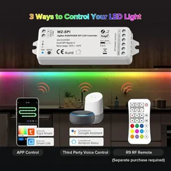 Tuya Zigbee SPI Led Controller telecomando RF WZ-SPI + R9 KIT DC5-24V Dimmer per RGB RGBW Pixel WS2811 2812B LED Strip Lights