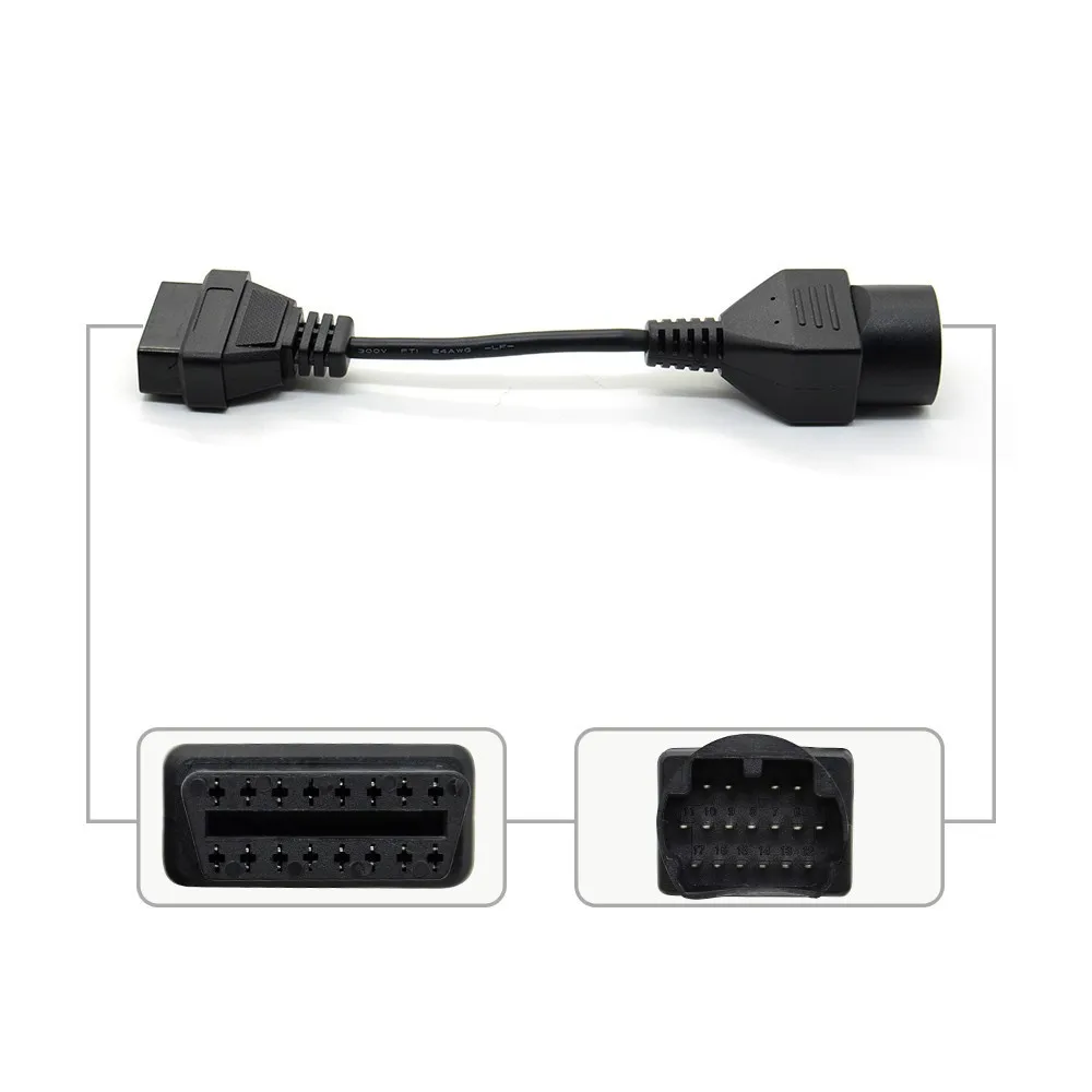 Cabo do conector do cabo OBD2 OBD II, Conecte o adaptador, Mazda 17 pinos para 16Pin