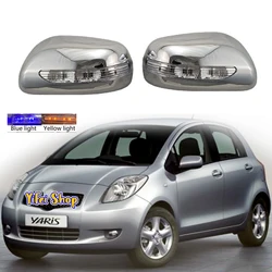 For 2001 - 2007 Toyota Wish Corolla Yaris Door Mirror Cover With LED 2pcs New Car ABS Chrome Rearview Accessories Plated Trim