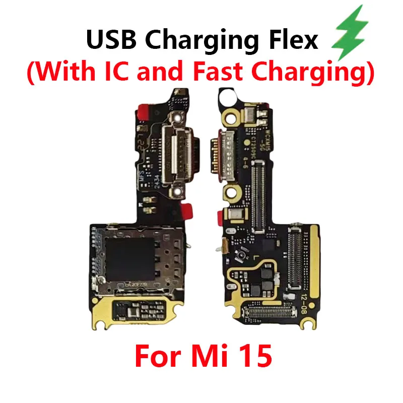 

For Xiaomi MI 15 USB Charging Board Dock Port With IC and Fast Charging Flex Cable Repair Parts