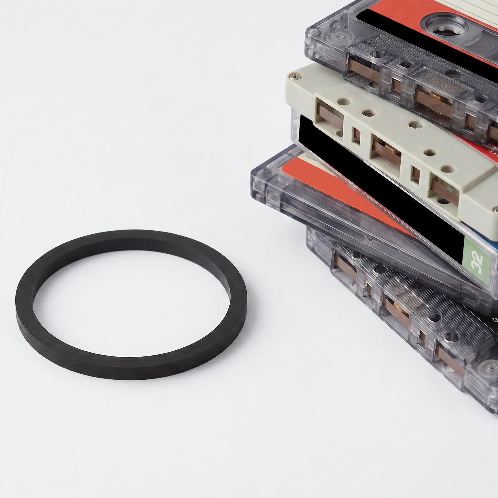 2Pcs Cassette Recorder Idler Rubber Ring High Elasticity Non-Slip Tape Deck Pulley Replacement Belt for Cassette Player Tape view 2