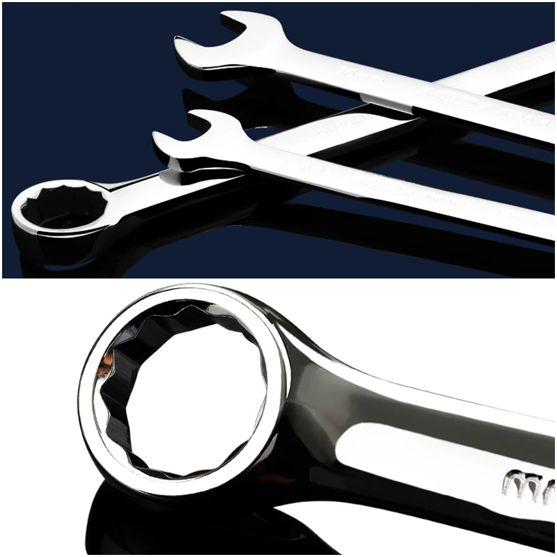 1PCS Combination Wrench 7-36mm Open Box End Wrench Plum Blossom Open Spanner Hex Spanner Wrench Car Repair/Household Hand Tool