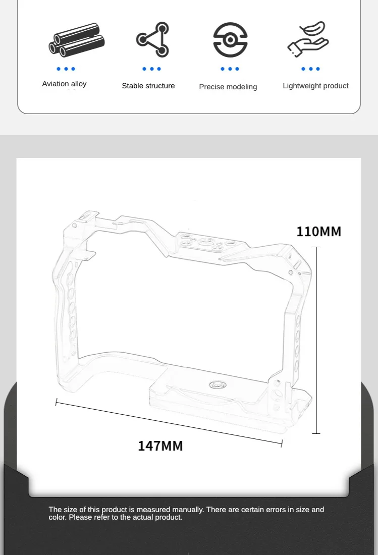Für Canon EOS R8 DSLR Kamera Käfig Rig Top Griff Grip Kalten Schuh Montieren 3/8 "1/4" ARRI Stativ video Schutz Gehäuse Fall – Detail 10