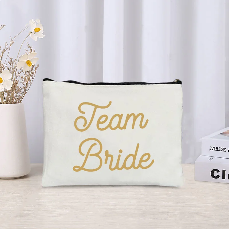 Bride Team Print Bridesmaid Gifts Women's Makeup Bags Female Toiletry Bag Cosmetics Case Bag Storage Wash Pack Travel Organizer image 4