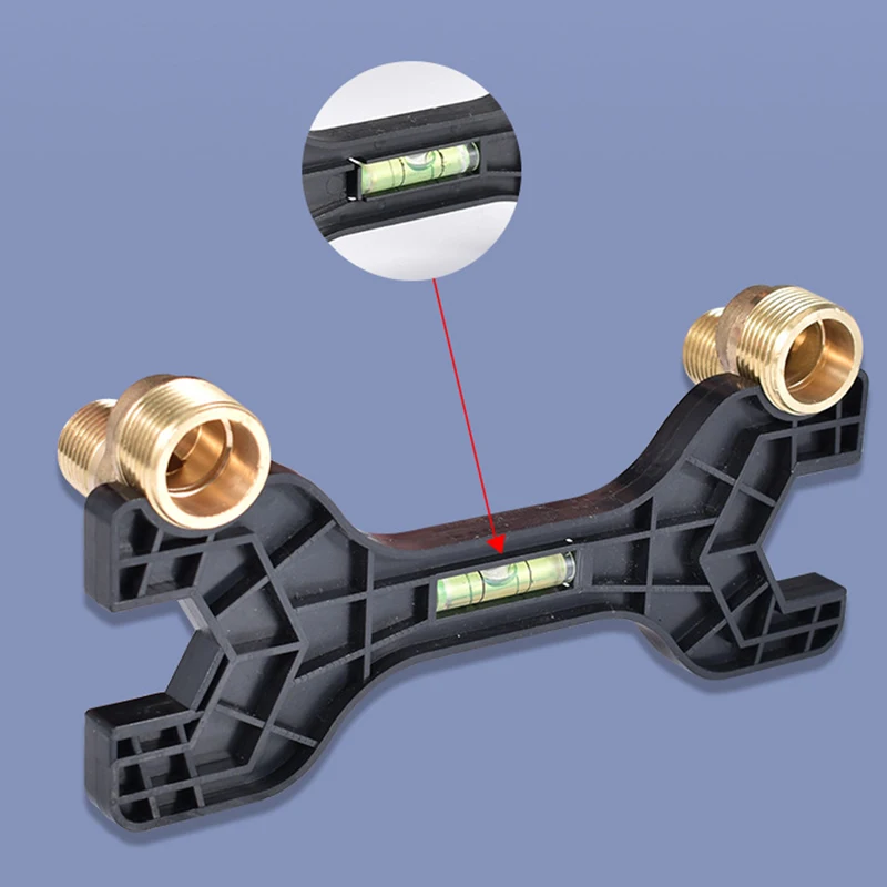 Llave de doble cabeza multifuncional con nivel, llave de grifo Manual, herramientas de fontanería de reparación para el hogar, tubería de grifo e