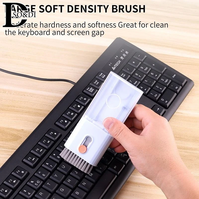 10-in-1 PC Keyboard Cleaner Tool Multifunctional Computer Cleaning Brush Kit Scalable Labor-saving For Earphones Keyboard