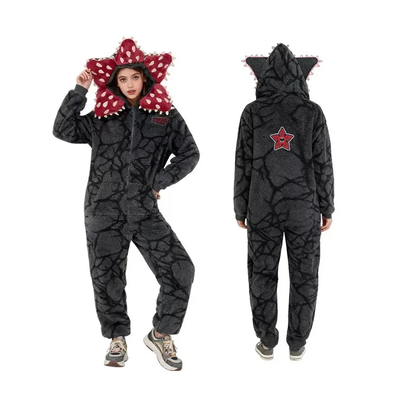 Pijamas de mujer Demogorgon Kigurumi para disfraz de Halloween, disfraz de Navidad de felpa, monos para adultos, ropa de casa, ropa de dormir para niños