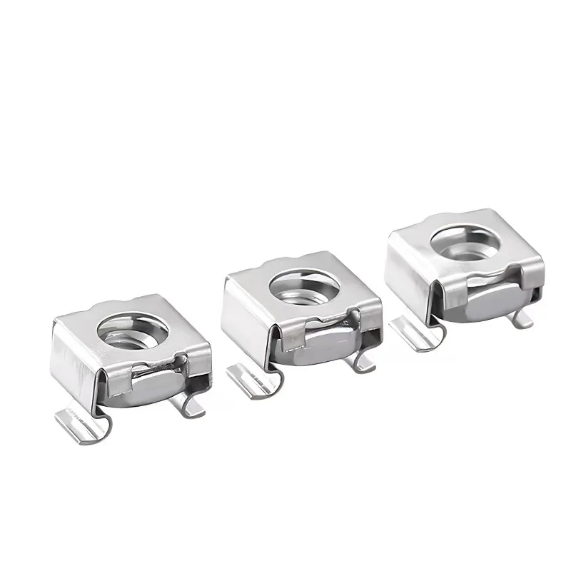 304 Stainless Steel Quartet Floating Elastic Rack Mount Server Cabinet Cage Nut