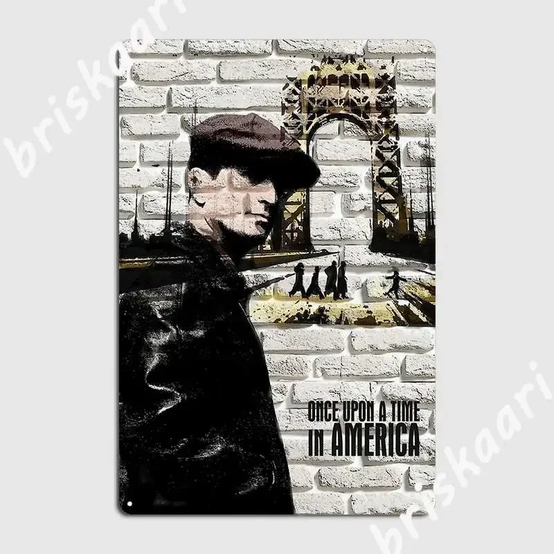 Once Upon A Time In America Banksy Style Metal Sign Pub Garage Cinema Kitchen Classic Wall Plaque Tin Sign Posters